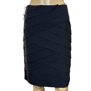 White House Artichoke Skirt Size 4 Black Knee Length Lined Stretch High Rise